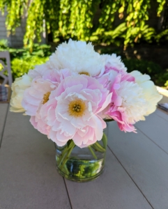And of course, I cut fresh peonies from the garden to decorate our table.