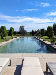 My pool was built to run north to south in this space, so I could enjoy all the gorgeous views of the landscape.