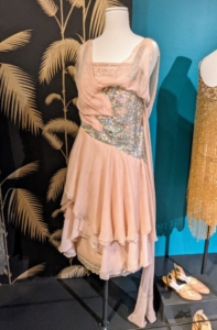 This is another evening dress owned by Anna Gould. She loved this peach-colored heavily beaded piece - it was one item she personally brought to Lyndhurst in 1939.