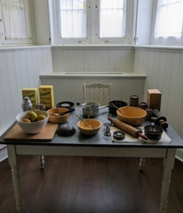 Various tables are filled with types of items possibly used during that era.