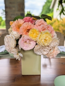 These beautiful light colored roses were cut from my gardens. If you saw my Instagram page @MarthaStewart48, you may have seen other arrangements, large and small, decorating my Winter House.