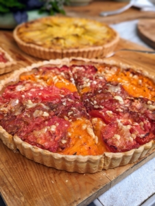 Have you ever had a tomato tart? These savory, rich, vegetarian tarts are just right for brunch, lunch, or dinner.