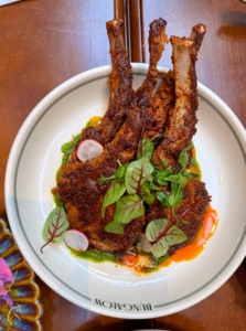 This dish is called Ammi’s Lamb Chops served with mango powder, green papaya, poppy seed, ginger, and garlic. Everything was so flavorful.