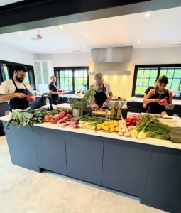 And in the nearby kitchen, more fresh organic vegetables being prepared for dinner. (Photo by Charles Wills)