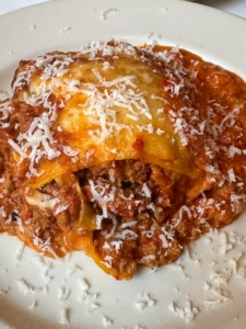 I had Lasagne Bolognese. It was so delicious, I decided to make my own lasagne a few days later for my crew at the farm.