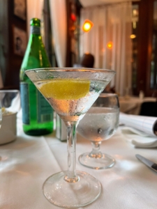 And here's a photo of my perfect martini made by bartender Brian. If you're ever in New York City and want a special and classic Italian meal, visit Elio's. You won't be disappointed. And maybe I'll see you there.