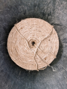 I use jute twine for all the farm projects – everything is kept uniform and as natural as possible.