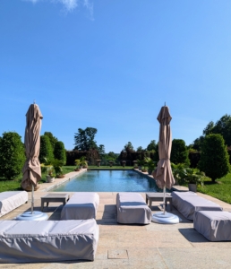 I wanted my pool area to look as natural as possible, where I could enjoy the gardens and panoramic views of the landscape with my family and friends.