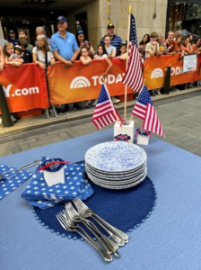 For the table, I used patriotic place settings and lots of American flags.
