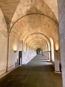 This is where the Orangerie boxes are stored in winter. The ceilings are made of limestone.