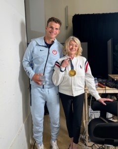 Back to work... and off to the TODAY Show set where I bumped into US Gold Medal winner for the men's four rowing event, Michael Grady. He let me hold his gold for a few photos.