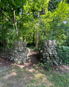 None of the stone walls were veneered. Instead, the stone work on all the exterior walls was done with two-foot thick stones.