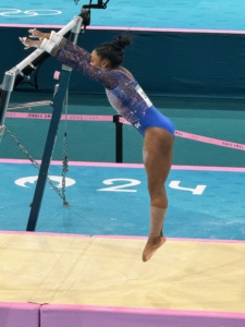 Afterward, I had a little time to sit and watch the GOAT - Simone Biles. Here she is doing a bars routine.