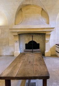 The Warming Room also houses this original fireplace. The palace became Marie-Antoinette's private retreat.