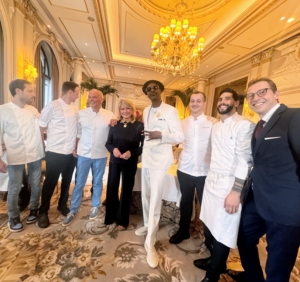 Before the restaurant opened, Snoop and I posed with the Le Cinq team.