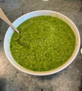 Here is the salsa verde - made fresh.