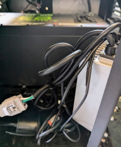 The connection wires run from the charger to the new status charge meter. Another advantage of these lithium batteries - they provide the same voltage output at any level of charge.