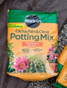 I like Miracle-Gro Cactus, Palm & Citrus Potting Mix because it is a fast-draining formula enriched with food and nutrients.