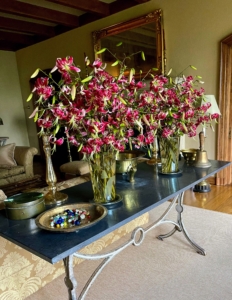 Here is a lovely lily arrangement in my Living Hall - all flowers are grown right in my garden.