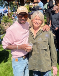 And here I am with Pharrell - a musician, singer, songwriter, rapper, record producer, and fashion designer. He is also the new men's creative director for Louis Vuitton.