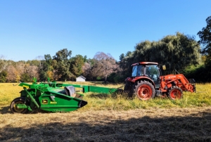 On cutting day, Chhiring goes around the fields counter clockwise cutting all the hay. The process of cutting should take about an hour per field. I have three large fields.