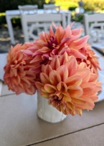 More dahlias were picked just minutes before lunch to decorate the table.