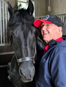 Here is Anne with my Friesian, Geert.