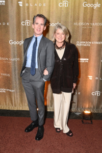 And here I am with Kevin in front of the step-and-repeat banner. Kevin also lives near the Park and enjoys its gardens and spaces whenever he can. (Photo by Bryan Bedder/Getty Images for Friends of Hudson River Park)