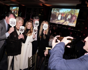 Before leaving, Kevin, Daisy, Dr. Daniel Belkin, and fashion designer, Suzie Kondi, and I take some fun photos with our paddles. (Photo by Craig Barritt/Getty Images for Friends of Hudson River Park)