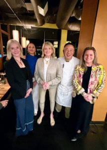 And another quick snapshot with Chef Taichi, Toshi Asai who has worked at Sushi Kappo for years, Susan Roxborough from Clarkson Potter and the editor of my 100th cookbook, and my former VP of communications Katie Goldberg who now lives in Seattle and organized the fun dinner.