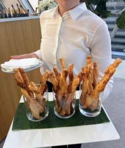 During the reception, bites inspired by my book were served. These are puff pastry cheese straws.