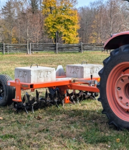 The aerator is led around the paddocks and pastures slowly, until the entire area is completed.