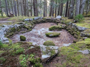 This is the larger of two Jens Jensen–designed lost pools with its natural stone formation. Now it is drained of water and cleaned for winter. My outdoor grounds crew will fill the pools again in spring.