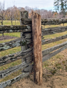 The new upright is secured with the same four-inch nails to keep it in line with the railings and the other post.