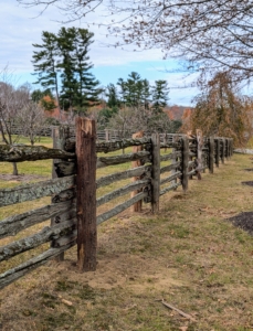 The next step is to cut the tops of the new posts, so they are all the same height as the fence. This project will take some time to complete with all the fencing on the property, but we're making good progress. Thanks, Pete and Fernando.