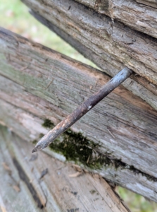 The nails used to secure the railings are quite long – four inches. It takes a bit of time to remove them so they can be reused.