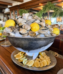 The oysters on ice were provided by @islandcreekoysters, a company that harvests oysters daily from Duxbury Bay in Massachusetts.