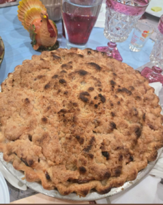 And one of the apple crumb pies I made and gifted to her!