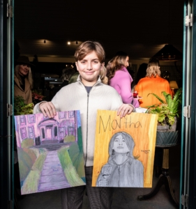 And this young gentleman gifted me with these beautiful drawings that he did of me and my Summer House sunken garden. (Photo by Guisela Photo)