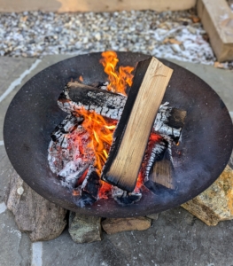 Outside, temperatures hovered in the 40s, so fire pits were all lit.