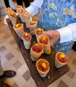 ... And Tuna Tartare Cones, with Calabrian Chili and Saffron Aioli.