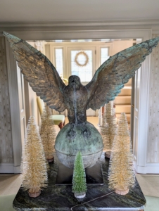 Not far, these bottlebrush trees are placed around the giant falcon in my entrance hall.