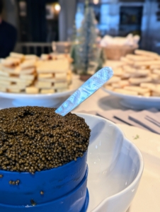 And at the other end, I served delicious Black Diamond caviar.