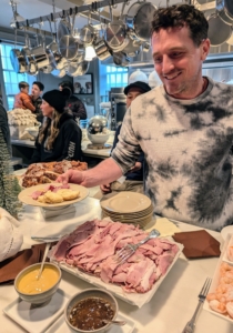 Here's Ryan serving himself ham biscuit with ham I got from Stissing House in Pine Plains, New York.