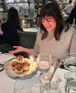 And for the birthday girl, Kim Dumer, who has worked with me for 30-years in several key roles including brand relations and content strategy... Profiteroles au Chocolat - choux pastry, vanilla ice cream and hot chocolate sauce.