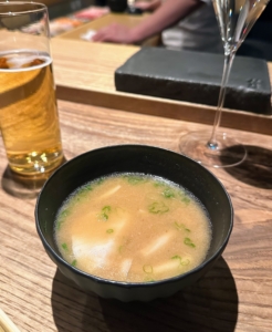 After the appetizers we all enjoyed a comforting bowl of seasonal miso soup. The base of traditional miso soup is a simple combination of dashi, the stock, and miso, a fermented paste created from soybeans, sea salt, and rice koji.