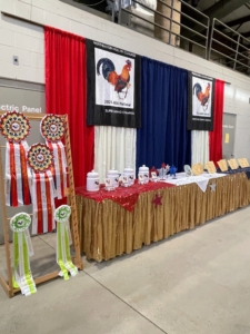 Here are some of the award ribbons displayed on one side of the large exhibition room.