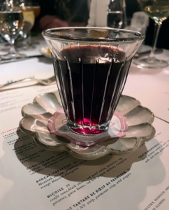 Some started with cocktails and wine. This is a mulled wine, also known as spiced wine, usually made with red wine and various mulling spices. It is typically served hot or warm traditionally around Christmas and the winter months.