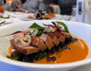 Some of the other wonderful dishes at Café Boulud include this Pork Loin Feijoada. Roasted pork loin, chorizo cream, collard green and black bean, orange pork jus.