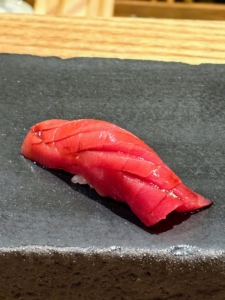 Next we all tried the Akami with nikiri soy sauce. Akami refers to the leaner portion of maguro or tuna with very little to no fat.